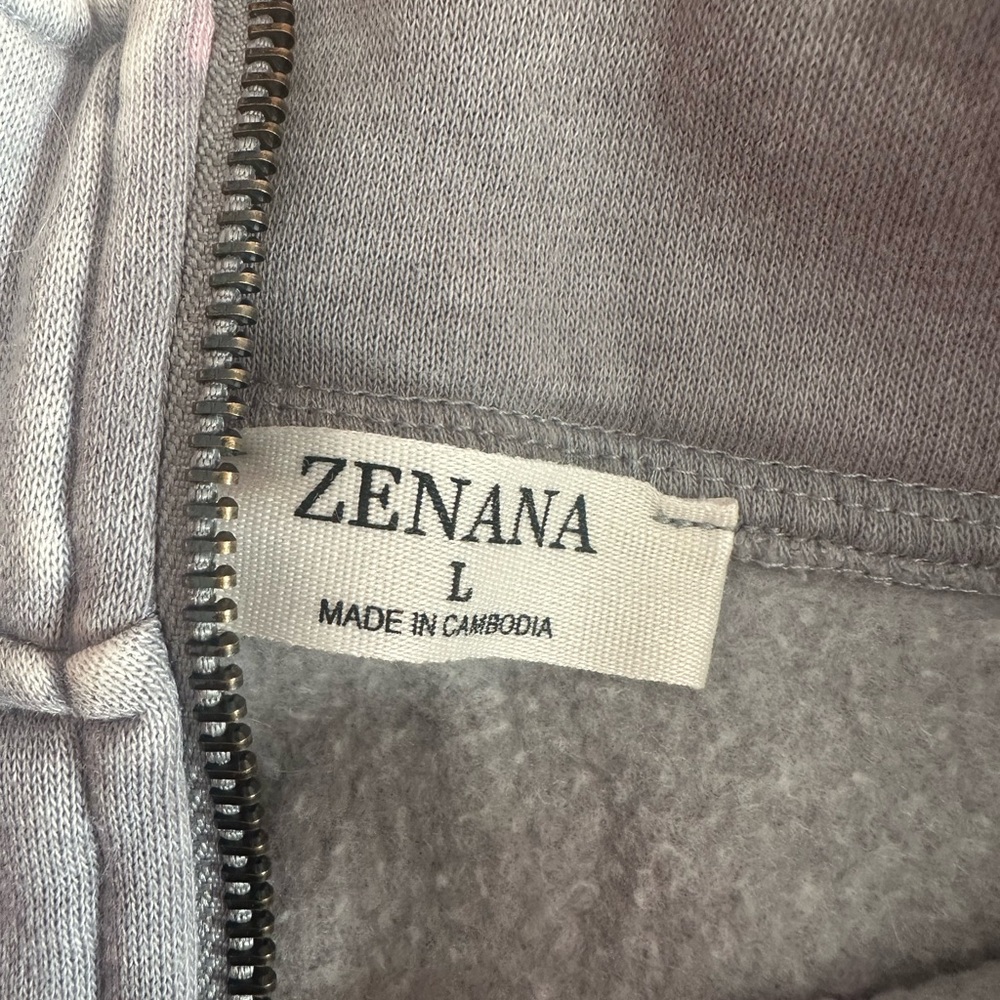 Women’s Washed Grey Quarter-Zip Pullover Sweatshirt - Picture 10 of 10